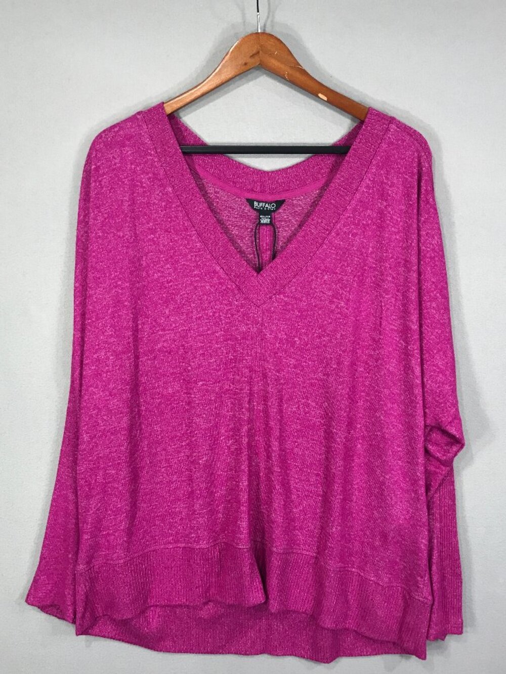 Buffalo David Bitton Sweater Women's 2XL Pink Super Soft Pullover V-Neck LS NWT